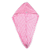 Kuber Industries Hair Wrapper | Hair-Drying Towel | Hair Bathrobe for Women & Girls | Hair Dry Cap Bath Towel | Microfiber Hair Turban Towel | Quick Absorbent Hair Towel | Zig Zag | Pink